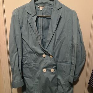Women's Blue Double-Breasted Jacket